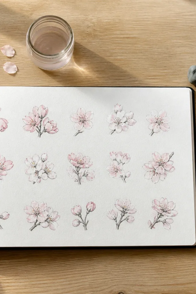 15 Cherry Blossom Pencil Drawing Ideas