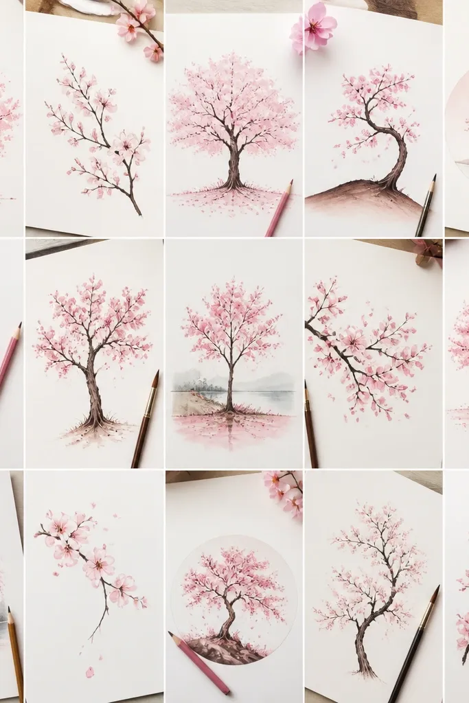 15 Easy Cherry Blossom Tree Drawing Ideas