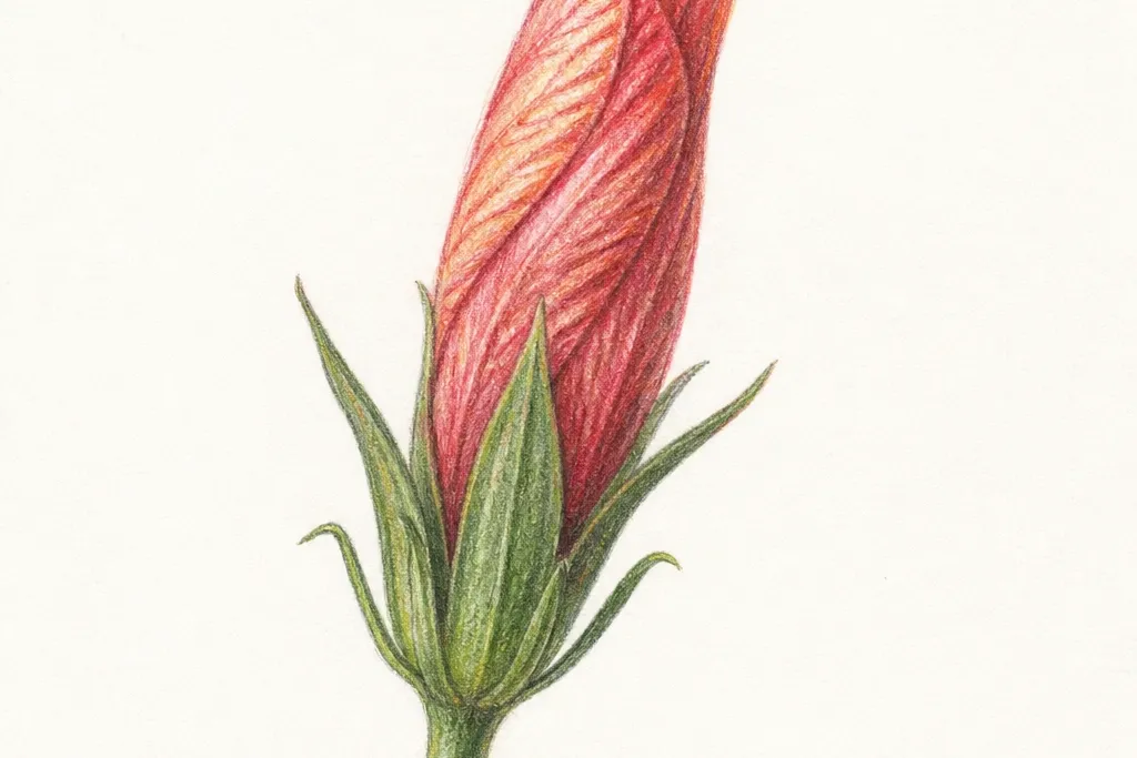 Hibiscus flower bud drawing ideas