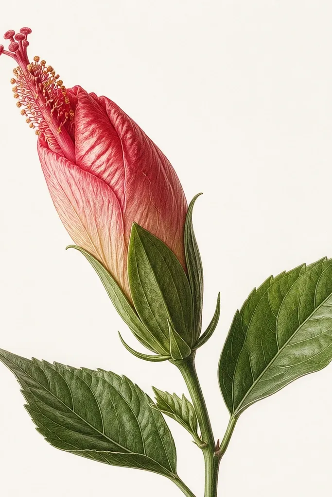 Hibiscus flower bud drawing ideas