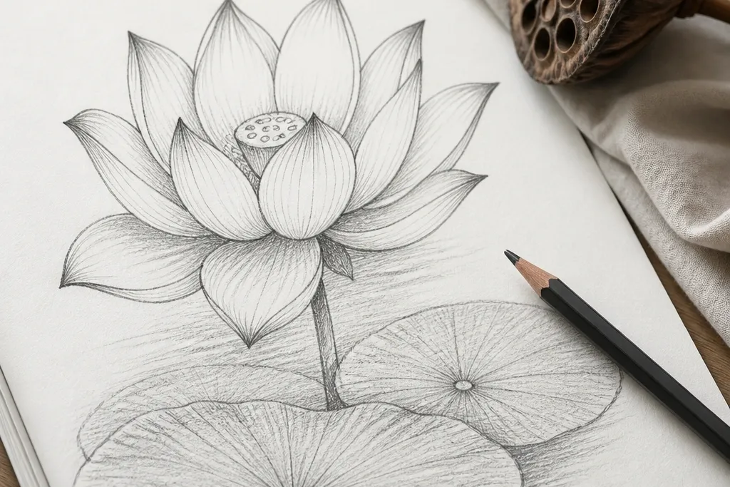 Lotus Flower Drawing with Pencil What I Learned
