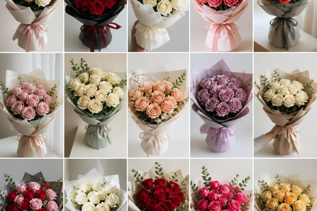 15 rose bouquet drawing ideas