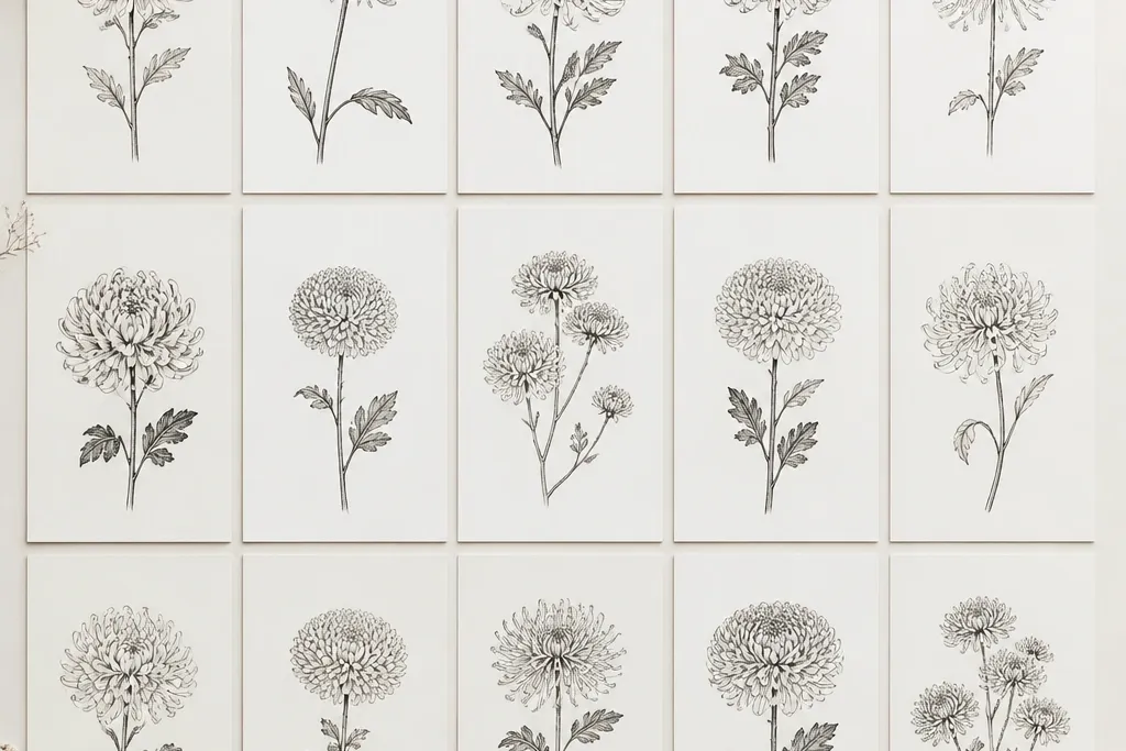 15 Simple Chrysanthemum Flower Drawing Ideas