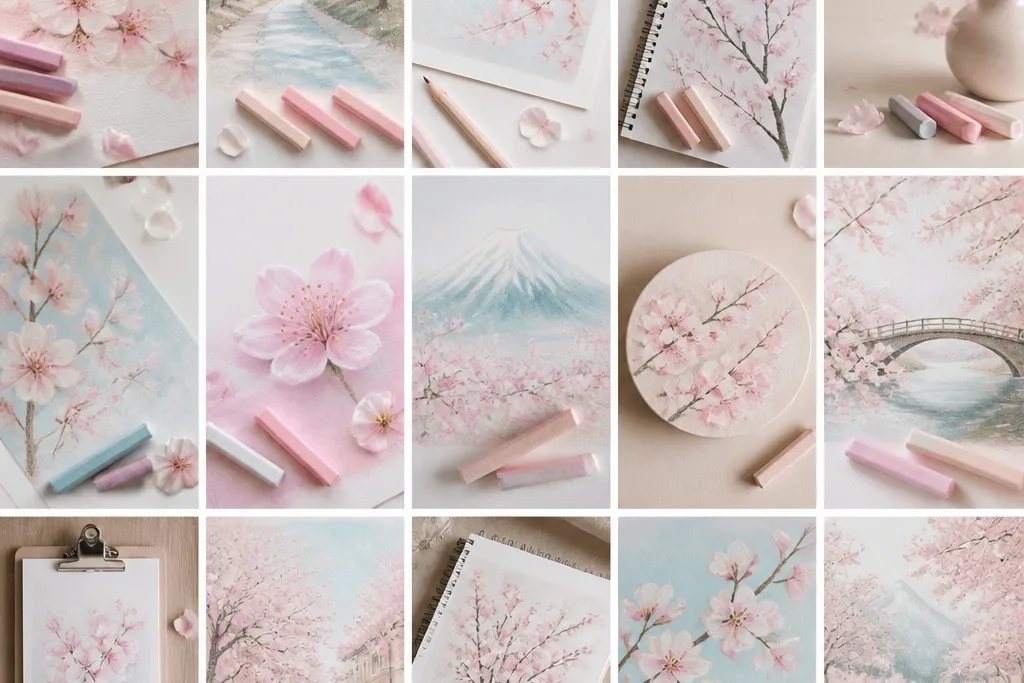 15 Cherry Blossom Pastel Drawing Ideas