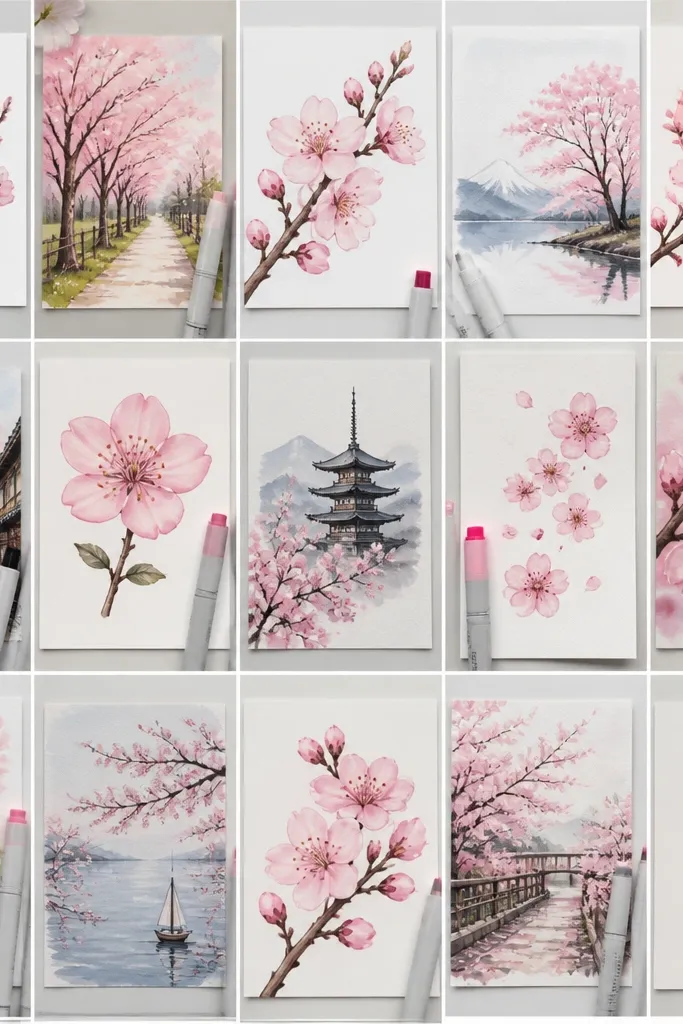 15 Cherry Blossom Marker Drawing Ideas