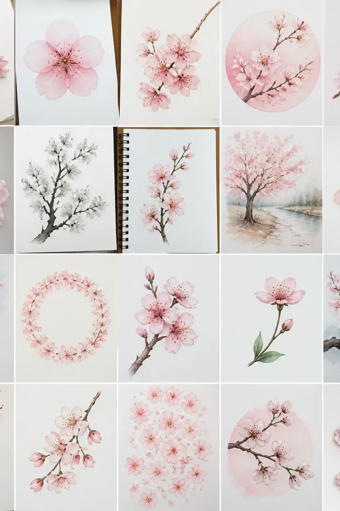 20 Cherry Blossom Flower Drawing Ideas
