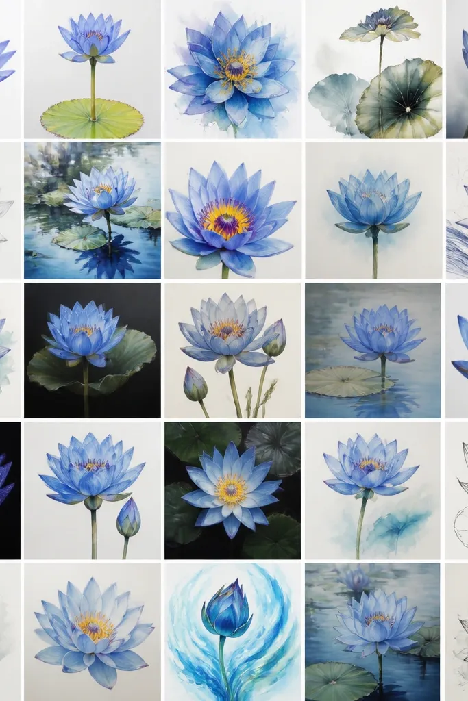 19 Blue Lotus Flower Drawing Ideas