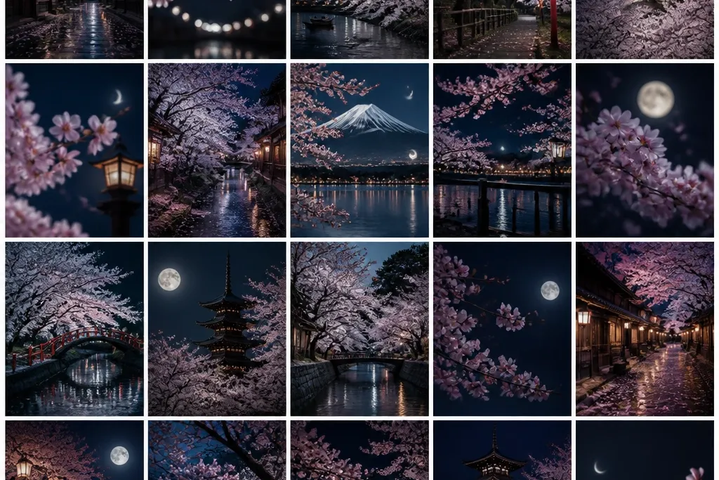 20 Cherry Blossom Night Drawing Ideas