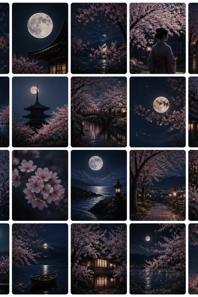 20 Cherry Blossom Night Drawing Ideas