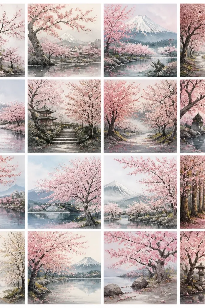 19 Cherry Blossom Landscape Drawing Ideas