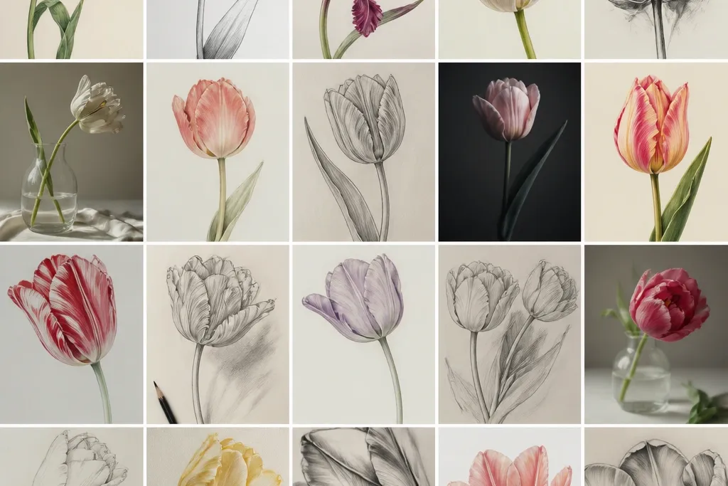 20 Detailed Tulip Drawing ideas to level up