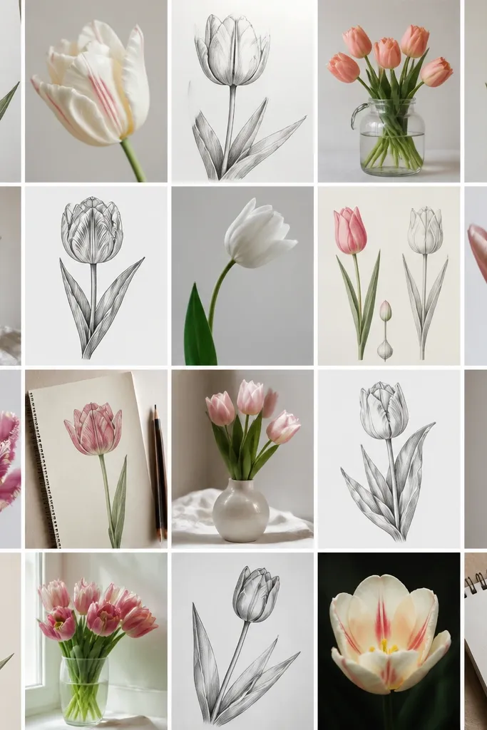 20 Detailed Tulip Drawing ideas to level up