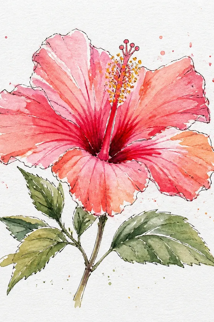 A hibiscus with smooth petals and a lively center. There are tiny pollen-like dots around the stamen and just inside the inner petal base. The dots vary in size and are mostly warm yellow-orange.