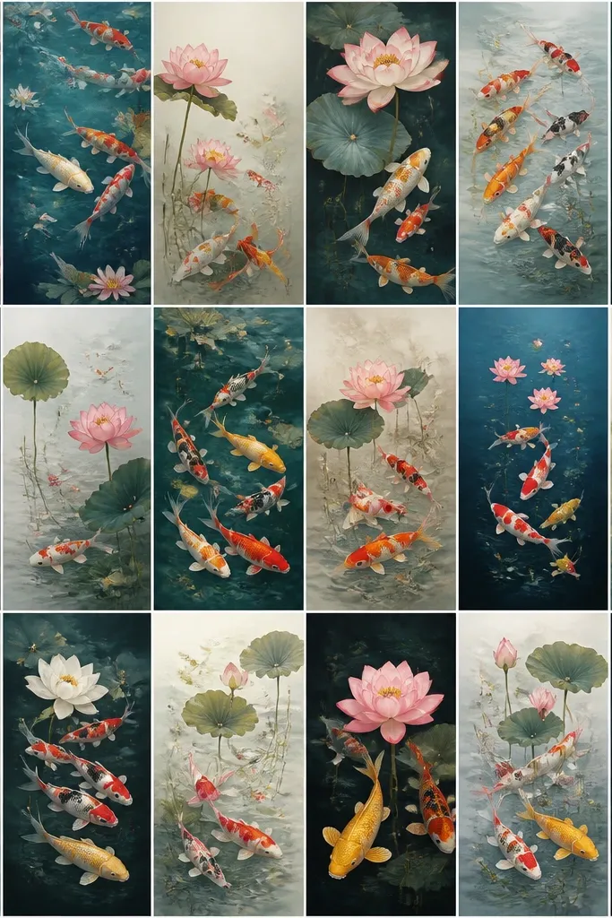 18 Koi Fish and Lotus Flower Drawing Ideas