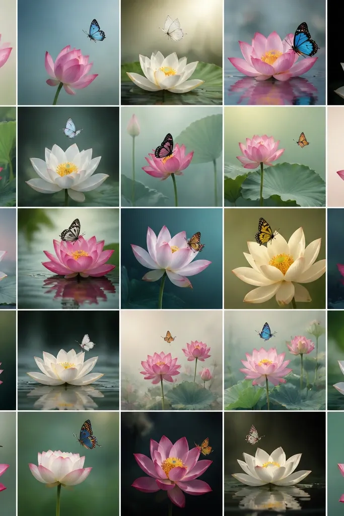 20 Lotus Flower with Butterfly Drawing Ideas