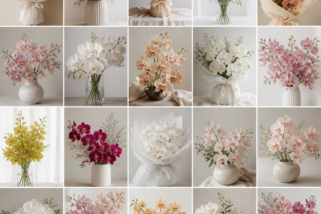20 orchid bouquet drawing ideas