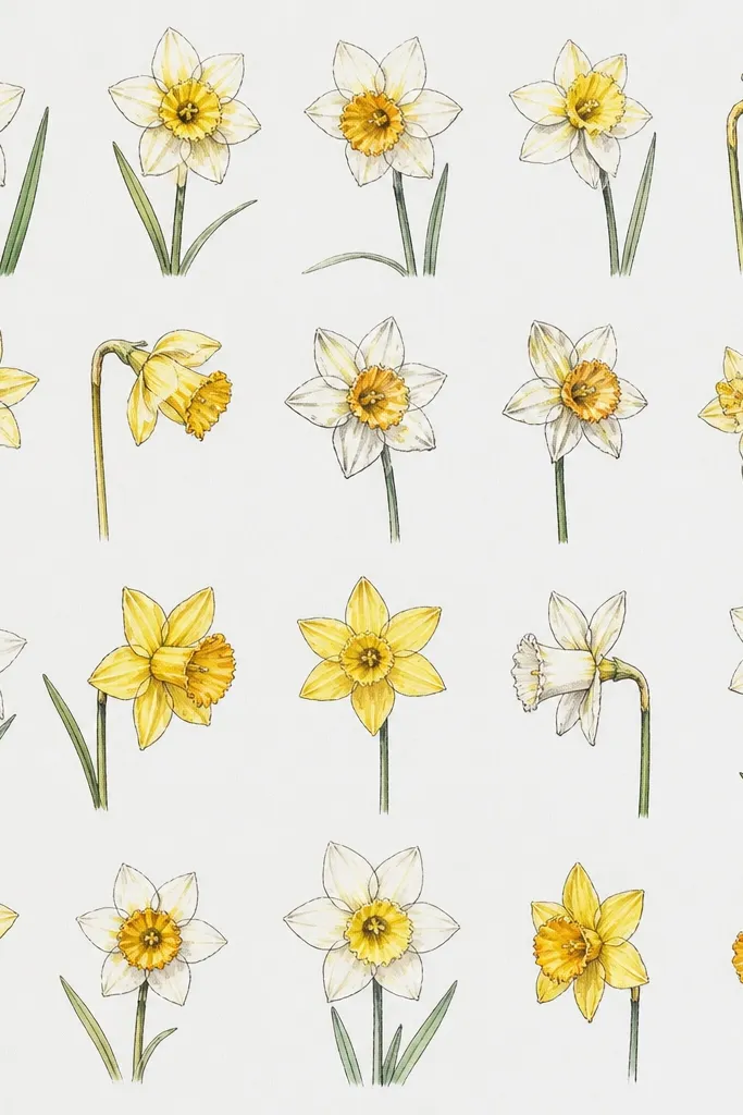 20 Simple Daffodil Flower Drawing