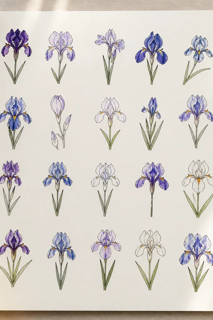 20 Simple Iris Flower Drawing Ideas