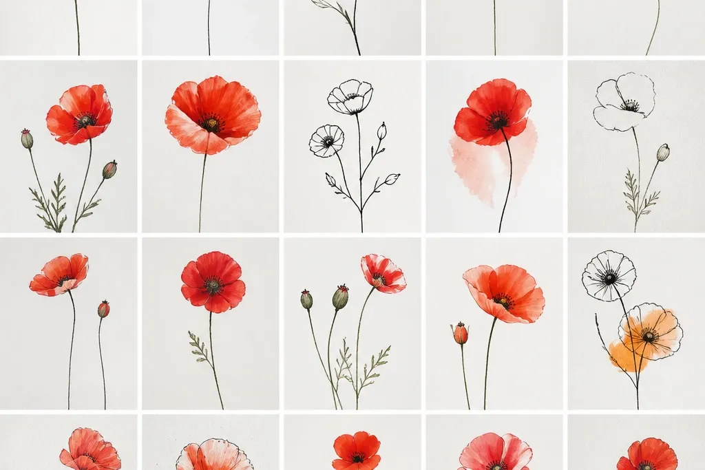 19 Simple Poppy Flower Drawing Ideas