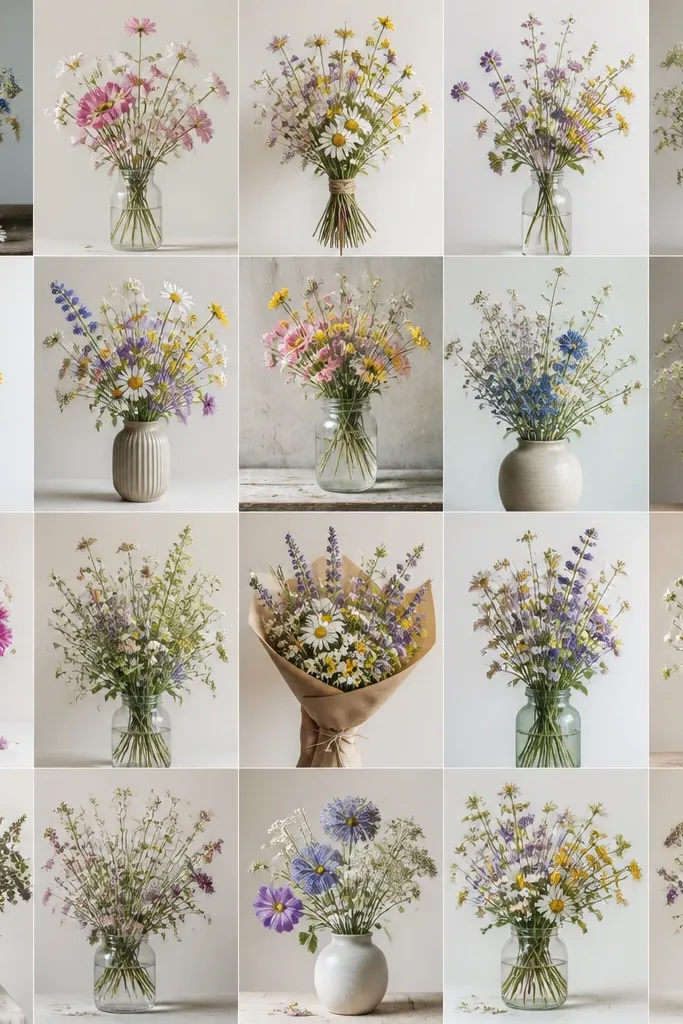 20 wild flower bouquet drawing ideas