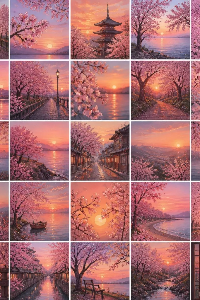 25 Cherry Blossom Sunset Drawing Ideas