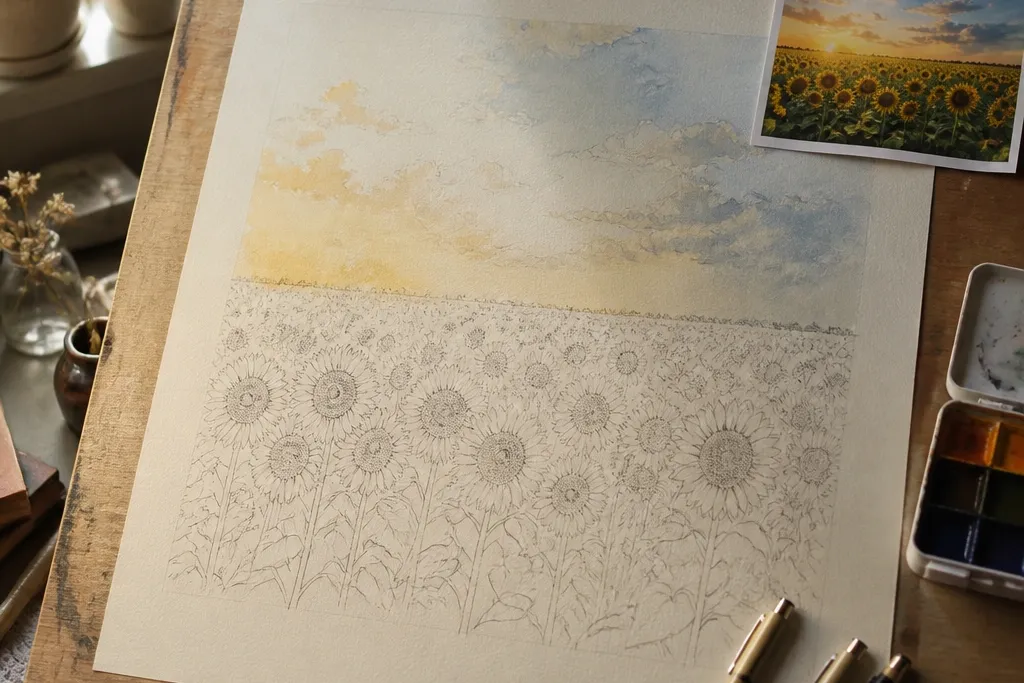 Aesthetic Sunflower Drawing Ideas