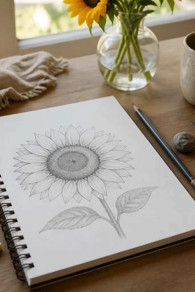Beginner-Friendly Sunflower Drawing Ideas