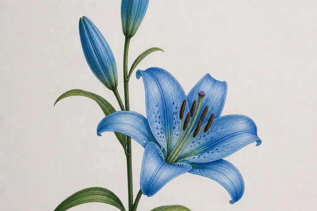 Blue Lily Flower Drawing Ideas