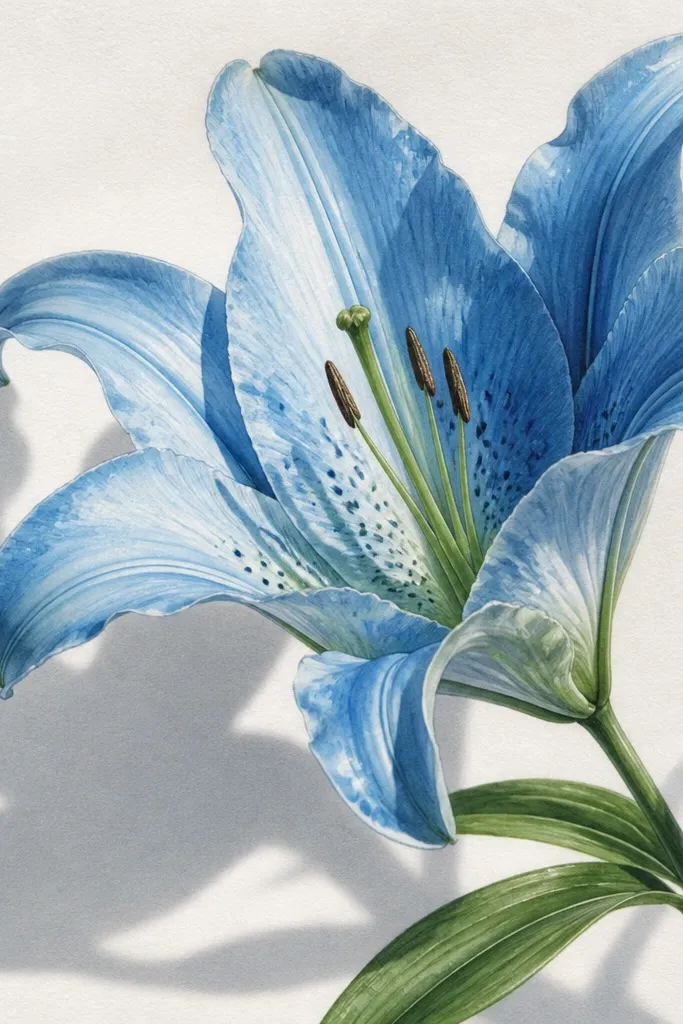 Blue Lily Flower Drawing Ideas