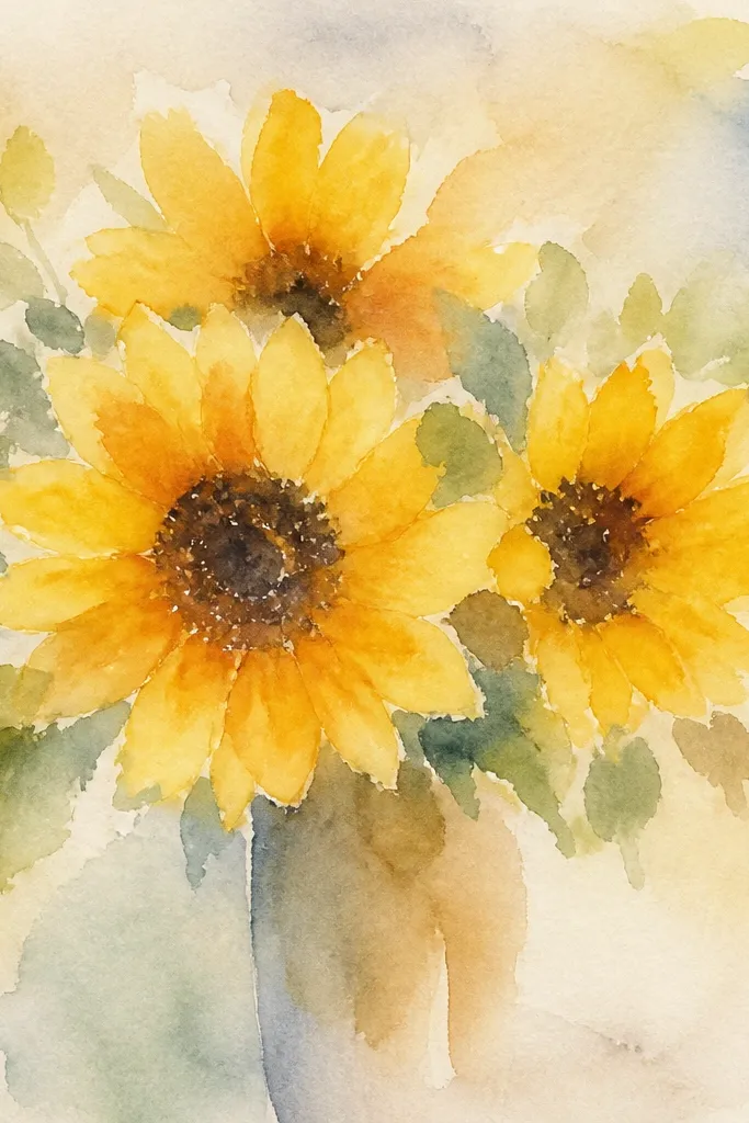 Sunflower bouquet with detailed seed centers made from acrylic speckles and crisp yellow petals