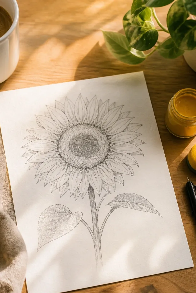 Budget Sunflower Drawing Ideas
