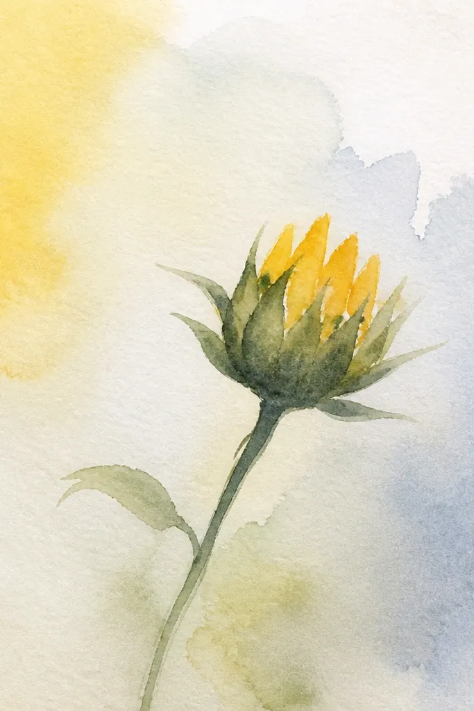 Cluster of small sunflower buds with repeating teardrop petals and consistent centers
