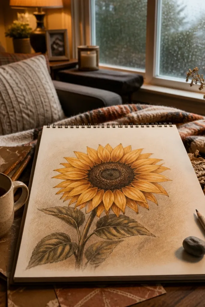 Cozy Sunflower Drawing Ideas