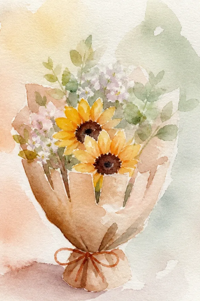 Small sunflower heads with curved petals and a dark slitted center