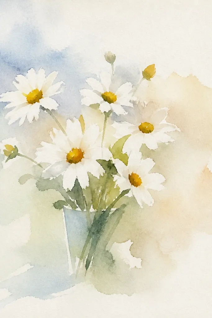 One large daisy with small supporting blooms on a clean background