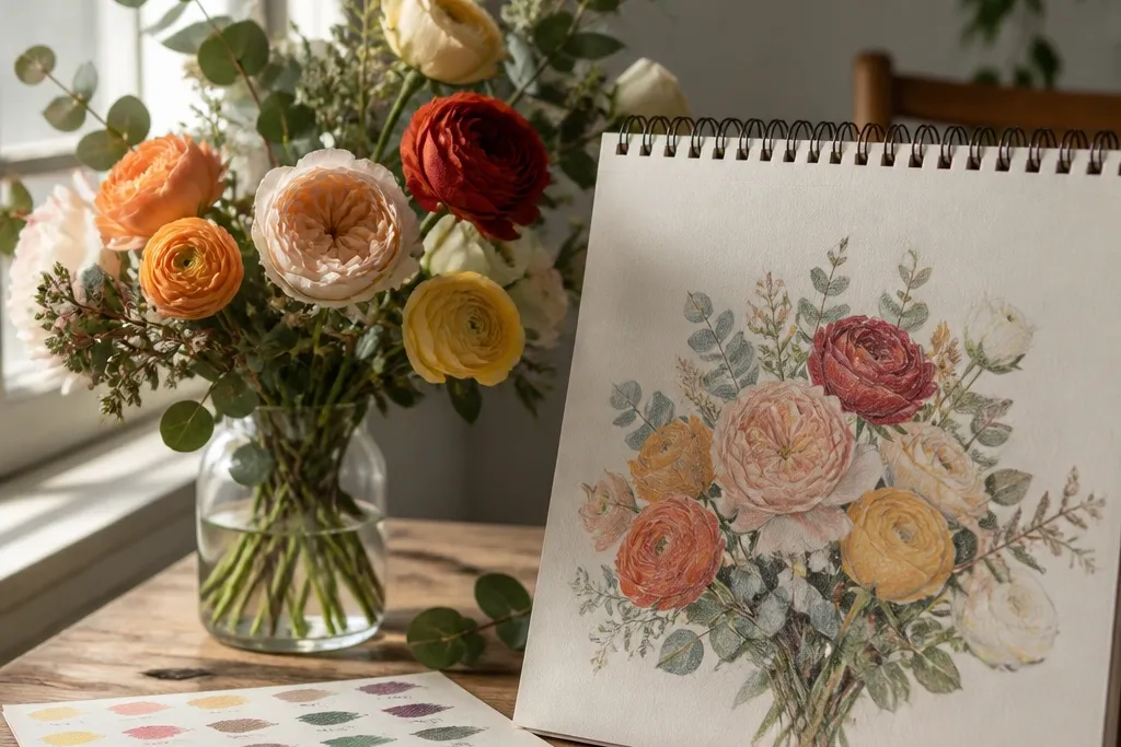 25 Flower Bouquet Color Pencil Drawing Ideas in Small Spaces