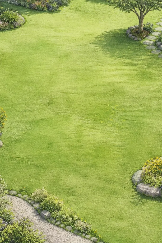 Low Maintenance Grass Field Drawing Ideas
