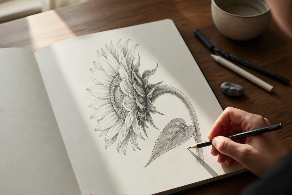 High-End Sunflower Drawing Ideas