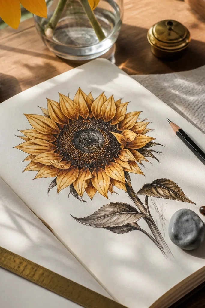 High-End Sunflower Drawing Ideas