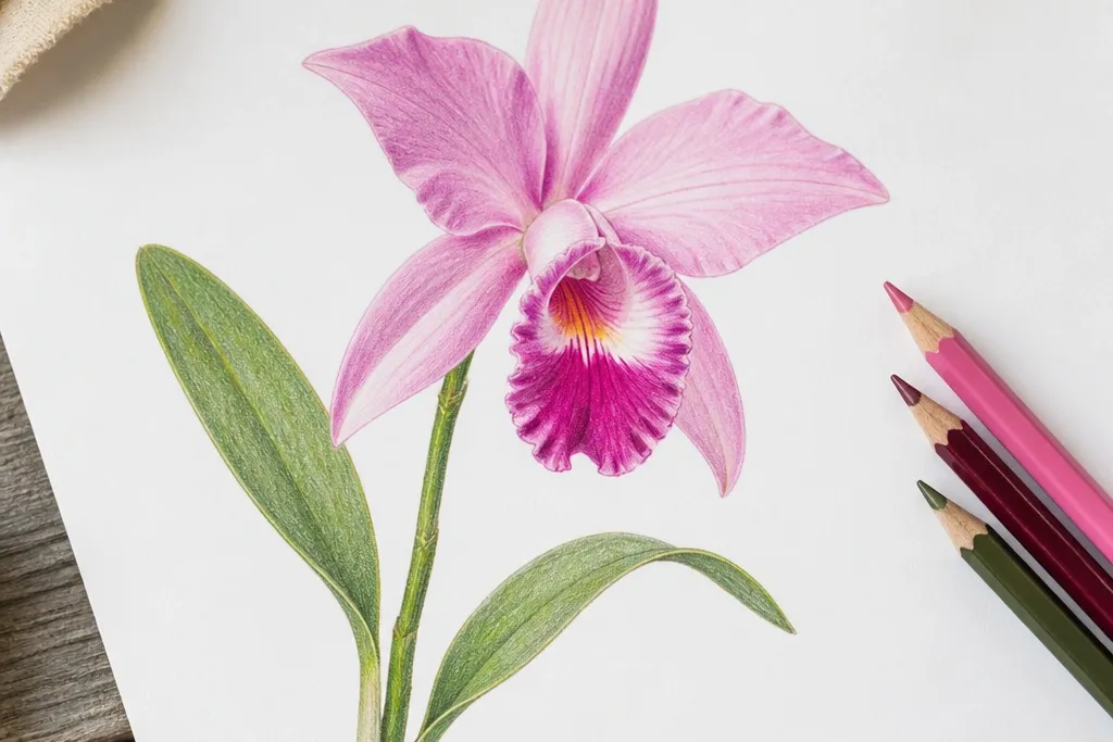 Quick and easy Laelia Orchid Drawing