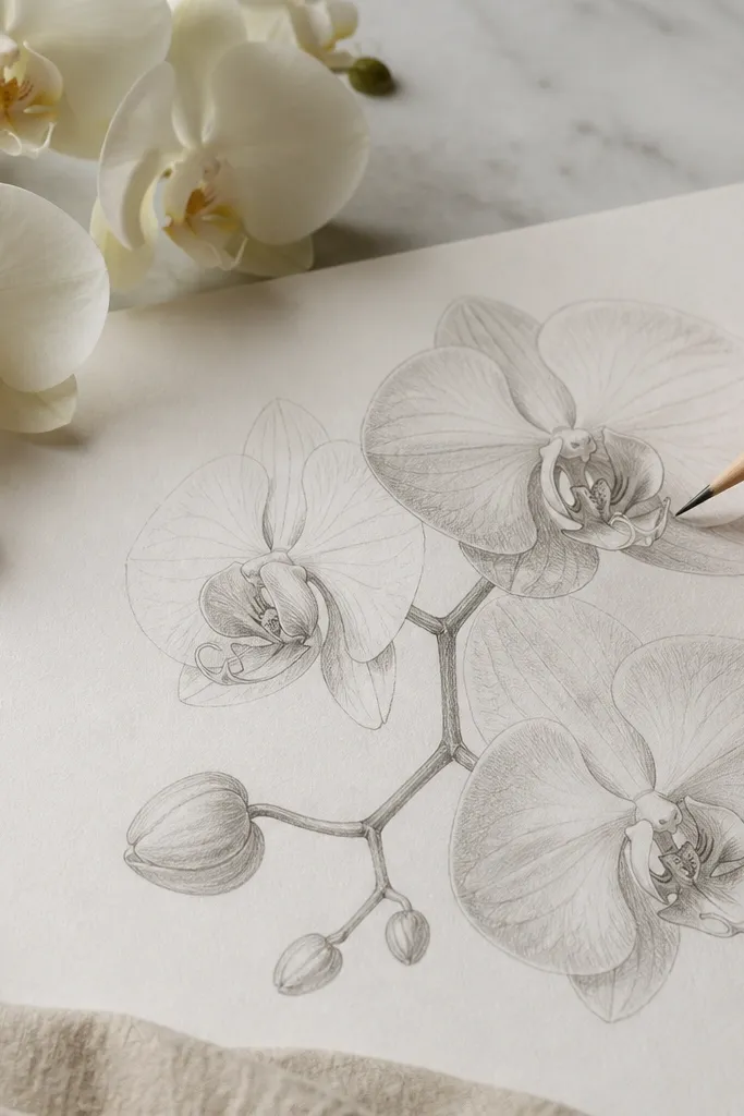 Low maintenance Moon Orchid Drawing ideas