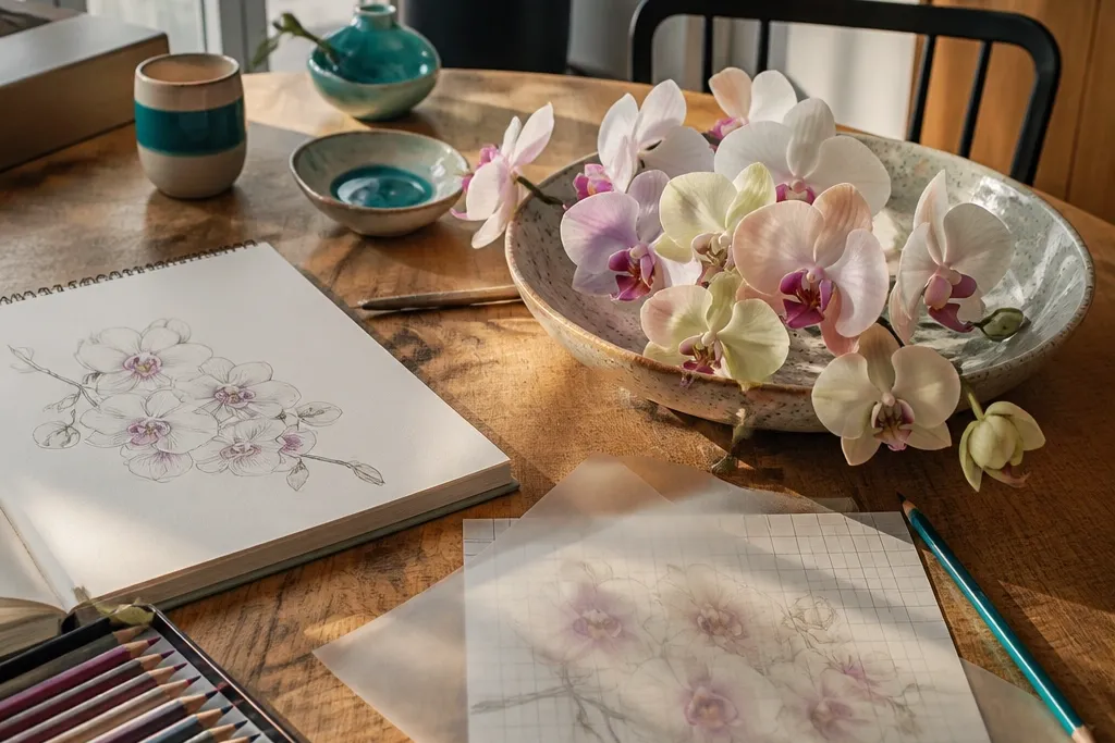 20 Orchid Bouquet Drawing Ideas with a Themed Setup