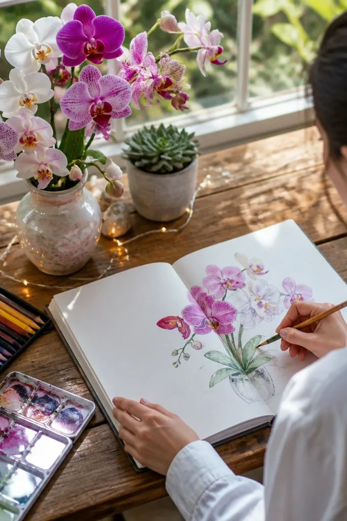 20 Orchid Bouquet Drawing Ideas with a Themed Setup