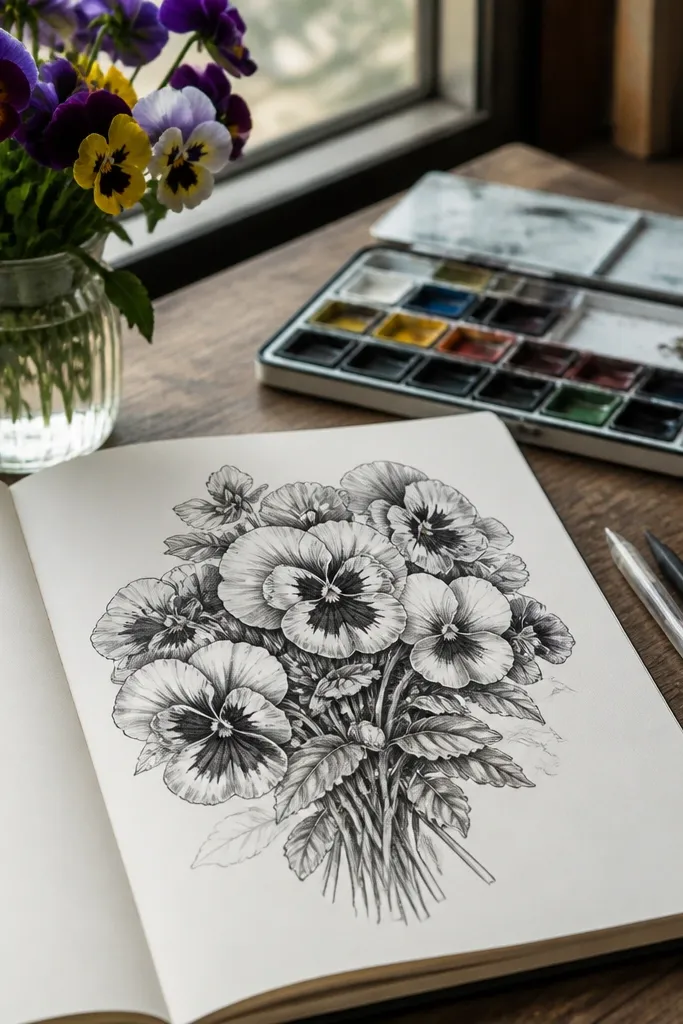 20 Pansy Flower Bouquet Drawing Ideas That Feel High-End