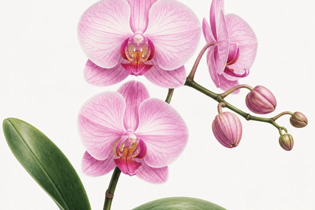 Pink Orchid Drawing that works year round