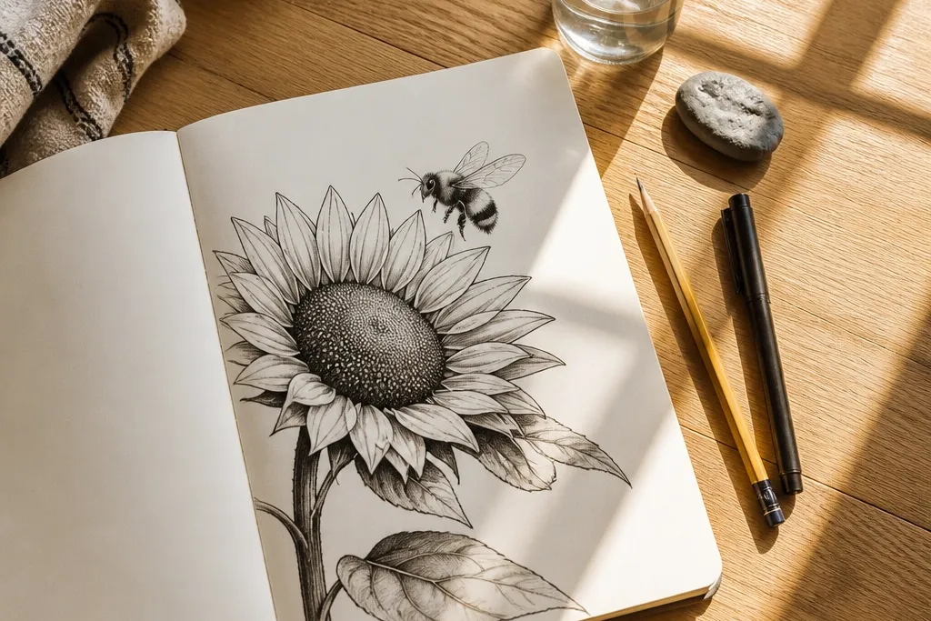 Quick and Easy Sunflower Drawing Ideas