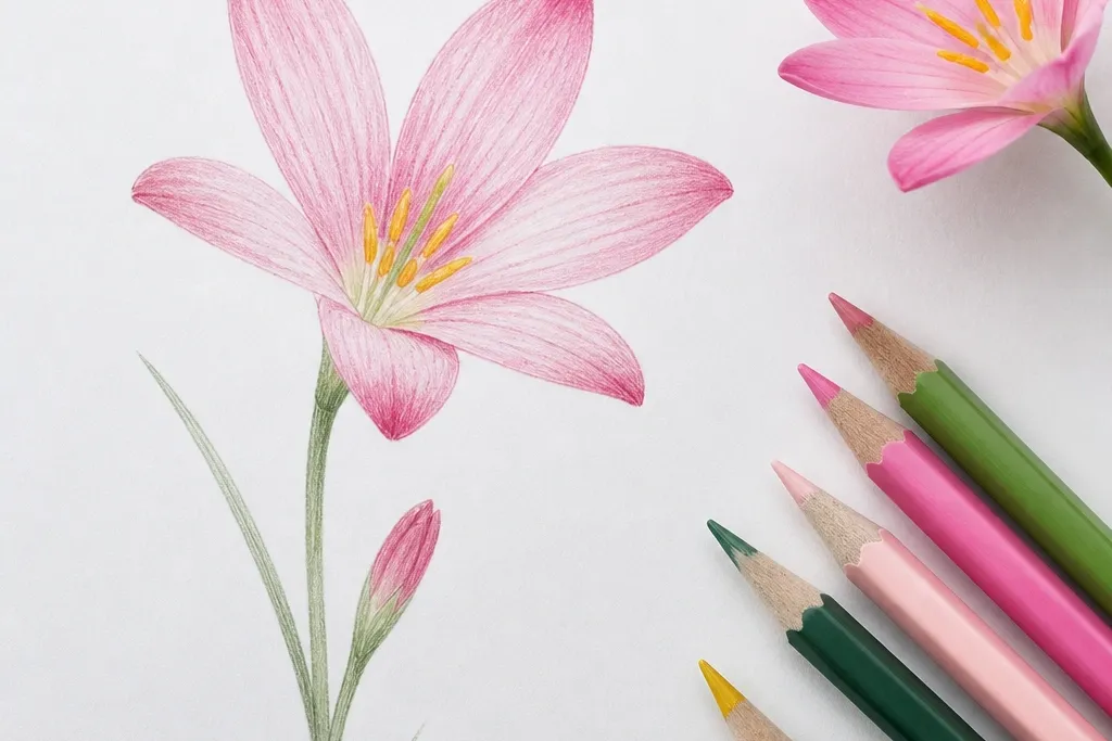 Rain Lily Flower Drawing Ideas