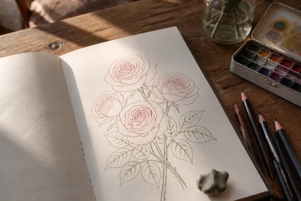 15 Rose Bouquet Drawing Ideas That Look Aesthetic
