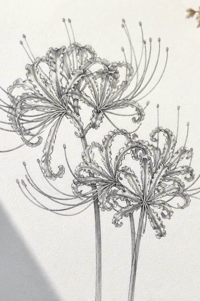 Spider Lily Flower Drawing Ideas