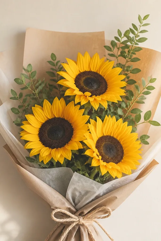 Cheap sunflower bouquet drawing ideas